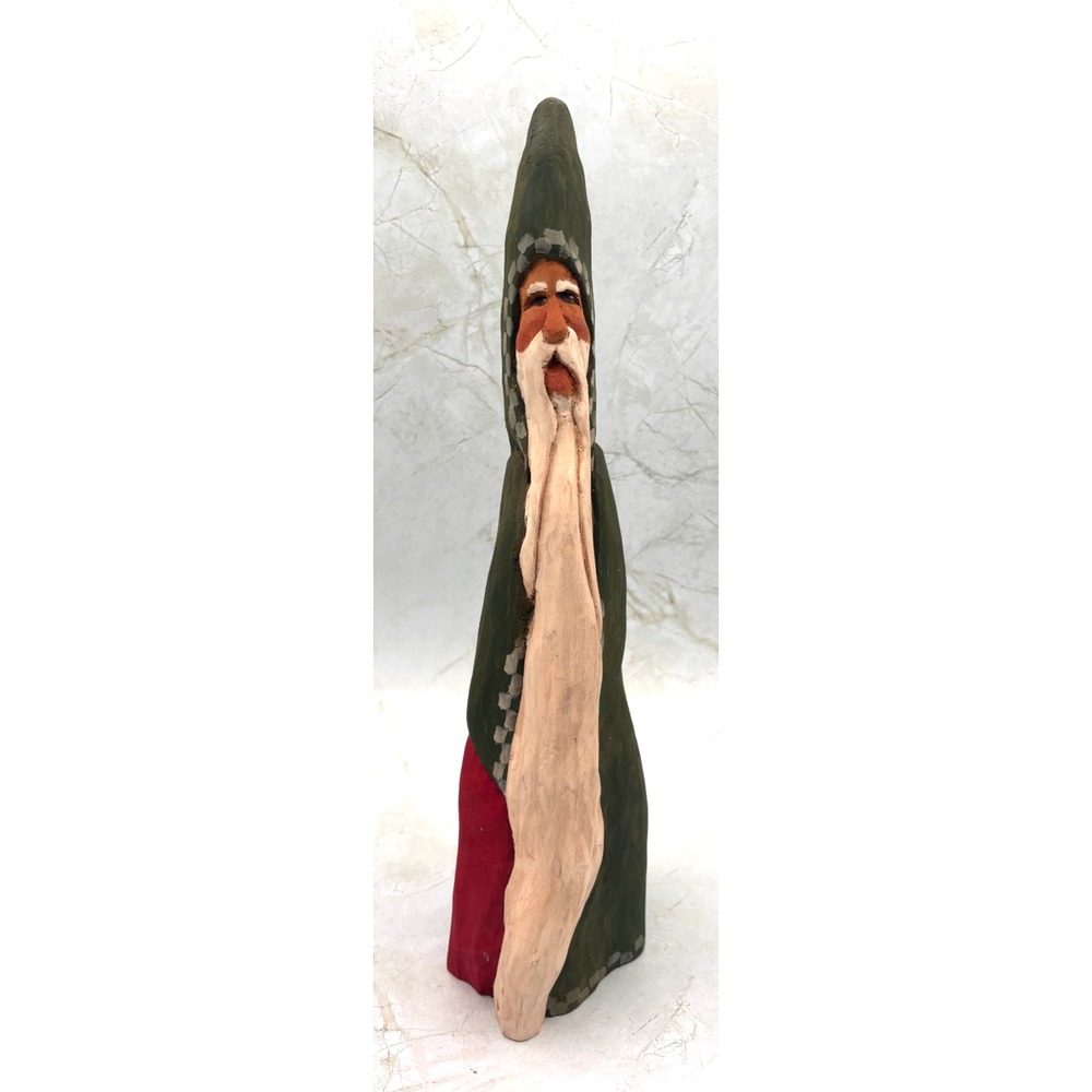 Hand Carved Wood Santa Figure Brenda Yeager Moore '97 Folk Art Christmas Carving